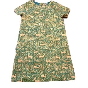 J Crew Jacquard Green reindeer dress